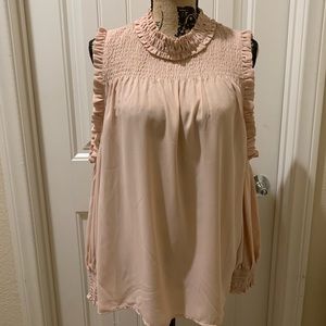 Blvd. Pale Pink Cold Shoulder Blouse